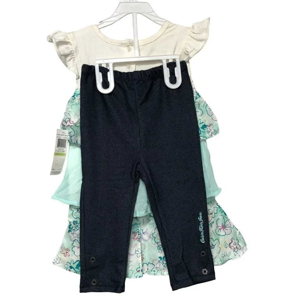 CALVIN KLEIN JEANS  GIRLS TWO PIECE SETS‎ DRESS & LEGGINGS SIZE 4T NEW WITH TAG